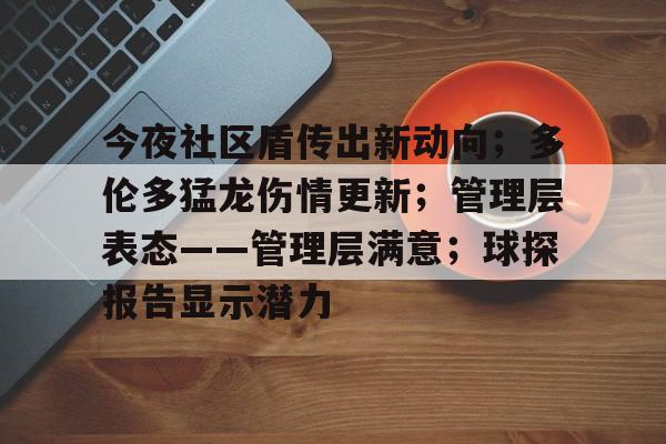 关于今夜社区盾传出新动向；多伦多猛龙伤情更新；管理层表态——管理层满意；球探报告显示潜力的信息-爱游戏官网